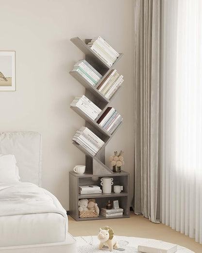 SUNMORY 6 Tier Tree Bookshelf, Tall Bookcase - Image 8
