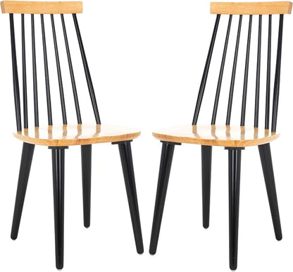 SAFAVIEH Home Collection Burris Natural/Black Windsor Spindle Solid Wood Side - Image 10