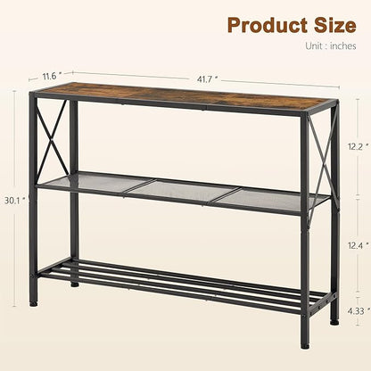 Hoctieon Industrial Console Table, 3 Tier Entryway Table, Hallway Table - Image 2