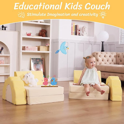 LOAOL Kids Couch 10PCS, Modular Kids Play Couch, Imaginative Convertible Play - Image 4