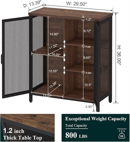 BON AUGURE Coffee Bar Cabinet for Liquor, Small Storage Cabinet for Home Kitchen - Image 2