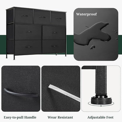 7-Drawer Dresser for Bedroom, Anti-Tip Wide Storage Organizer Fabric Chest of - Image 7