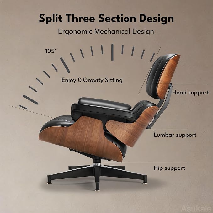 Top Grain Leather, Mid Century Chaise Lounge Chair Indoor, Chair - Image 8