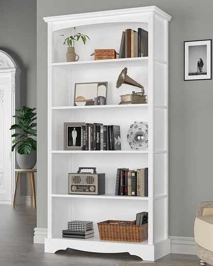 TVU 5-Tier Wooden Bookshelf, 31.5" W x 65" H ×9.9" D Bookshelf - Image 2