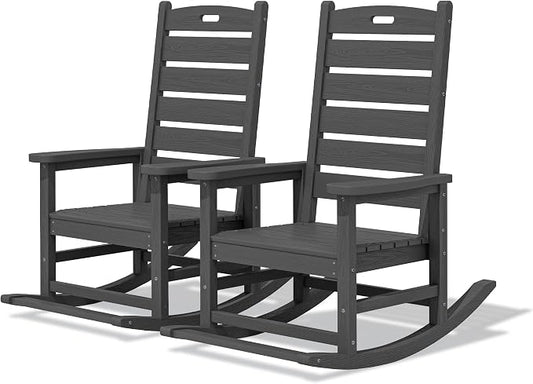 SERWALL Outdoor Rocking Chair Set of 2, Oversized Rocking Chair by SERWALL