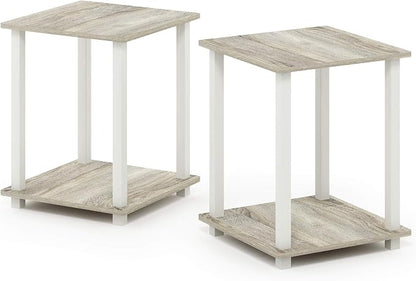 Furinno SIMPLISTIC Side Table Set of 2, 2-Tier Square Modern End Table - Image 9