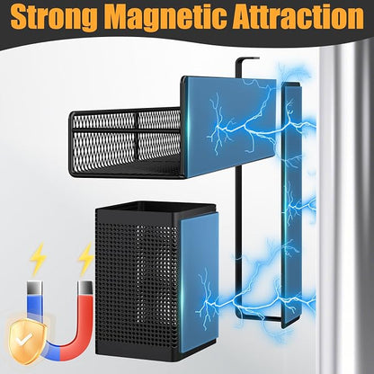 Magnetic Spice Rack for Refrigerator, 6 Pack 100% Metal Strong Magnet Shelf - Image 3