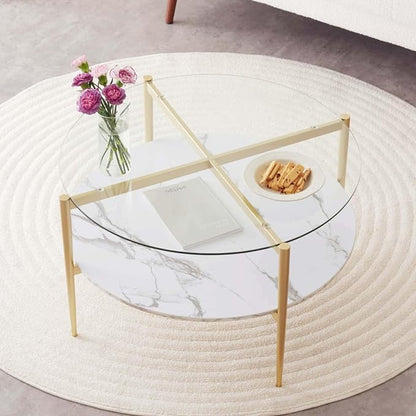 LumFurn Round Coffee Table for Living Room, Mid-Century Modern Design, D30 x H17 by LumFurn