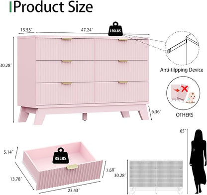 Fluted Dresser for Bedroom - Image 2