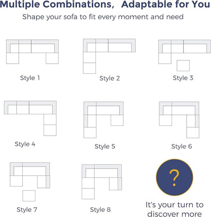 MAXYOYO 132" U Shaped Modular Sectional Sofa - Image 8