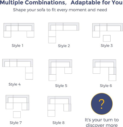 MAXYOYO 132" U Shaped Modular Sectional Sofa - Image 6