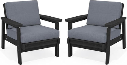 SERWALL HDPE Outdoor Furniture Set, 2 Piece All Weather Wood-Like Outdoor Sofa by SERWALL