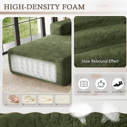95" Cloud Sectional Couch with L-Shape Chaise, Modular Comfy Sofa Chaise Longue - Image 4