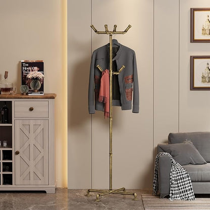 Industrial Coat Rack, Metal Pipe Coat Rack Stand Freestanding - Image 2