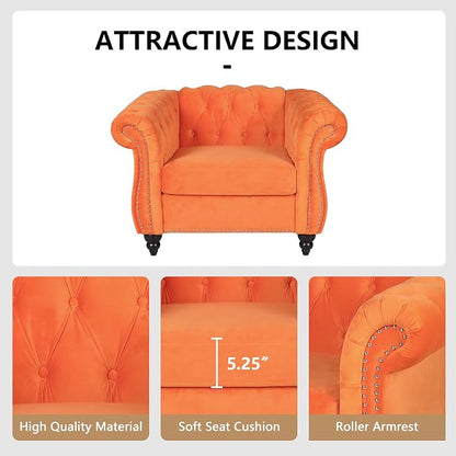 QHITTY 2 Piece Living Room Set, Sectional Chesterfield Sofa Chair Contemporary - Image 4