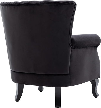 Accent Chairs Set of 2 with Arm Comfy Velvet Living Room Chair Mid-Century - Image 5
