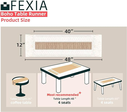 FEXIA Boho Table Runner for Summer Home Coffee Decor - Image 2