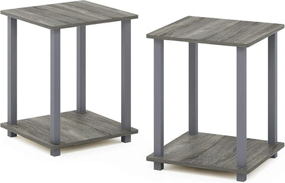 Furinno SIMPLISTIC Side Table Set of 2, 2-Tier Square Modern End Table - Image 8