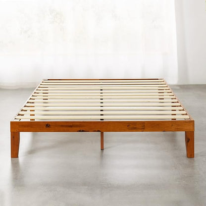 Mellow Naturalista Classic 12-Inch Solid Wood Platform Bed | Wooden Slats - Image 3
