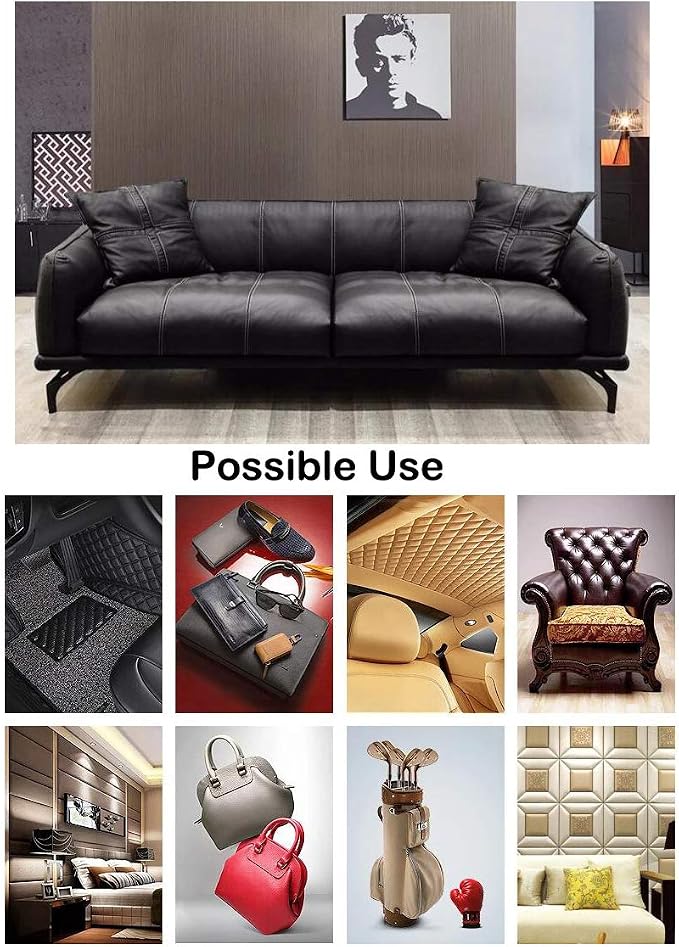 Wento Thick 2 Yard Faux Leather Fabric Soft Skin Grain PU Leather Fabric - Image 8