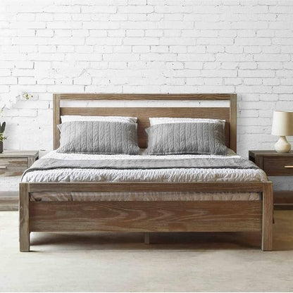 Grain Wood Furniture Loft Full Size Solid Wood Bed, Weathered Pine by GrainWoodFurniture