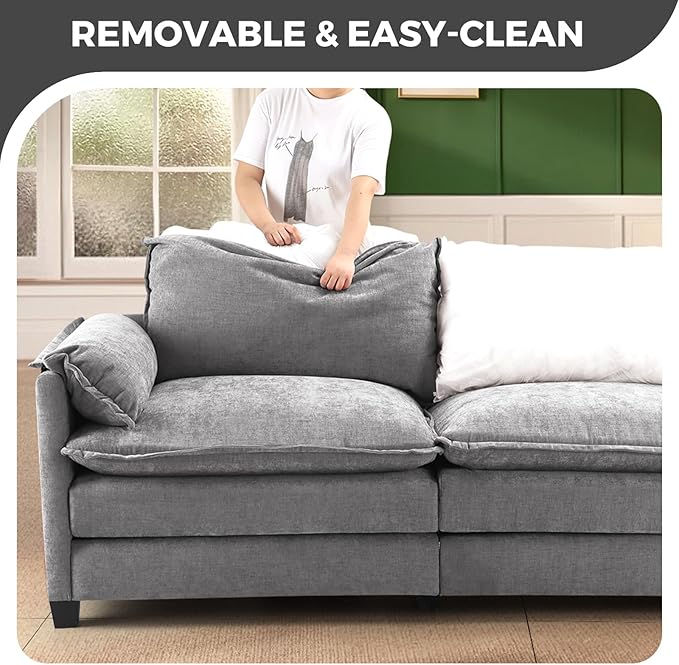 ELUCHANG 116" Modular Sectional Sofa, Comfy Cloud Couch, L Shaped Deep Seat - Image 5