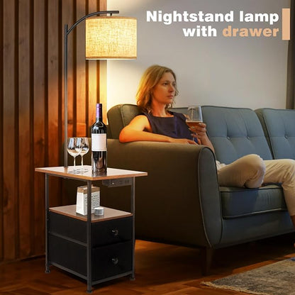 PESRAE Floor Lamp with Table & 2 Drawers, End Table with 3 Color Temperature - Image 5