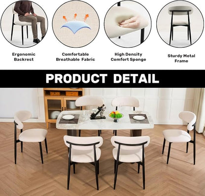 UVV Dining Chairs Set of 4, Metal Kitchen Chairs - Image 7