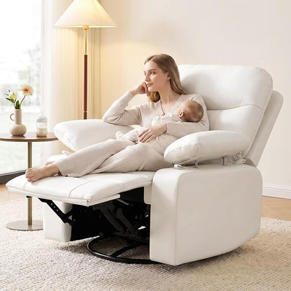 Nursery Glider Recliner with Adjustable Armrests, Oversized Comfortable Nursing by AILEEKISS