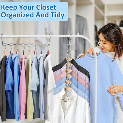 Space Saving Hangers for Clothes 6 Pack, Sturdy Metal Hangers Heavy Duty Magic - Image 6
