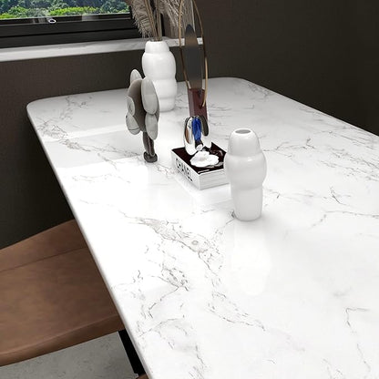practicalWs Glossy Marble Contact Paper Granite White/Grey Kitchen Countertop - Image 7