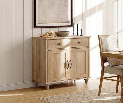WAMPAT 34’‘ Oak Buffet Cabinet - Image 3