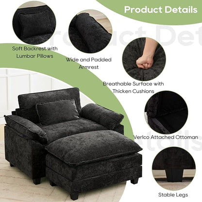 Oprisen 53" Modular Sectional Sofa, Comfy Cloud Couch Sectional Sofa - Image 6