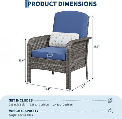 GAOMON 2-Piece Outdoor Patio Furniture Set, Rattan Lounge Chairs - Image 3