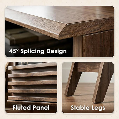 AODK 18.9" Wide Fluted Nightstand Set of 2, End Table - Image 6