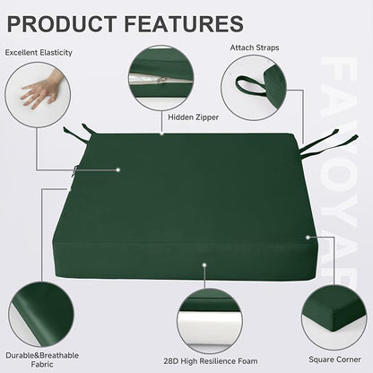 Favoyard Patio Chair Cushions 18.5 x 16 x 3 Inch Waterproof Outdoor Seat - Image 6