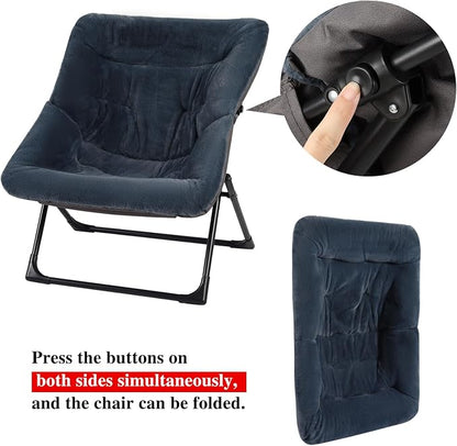 Comfy Saucer Chair for Adults, Soft Faux Fur Bedroom Chair, Accent Dorm Chairs - Image 8