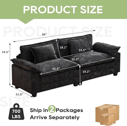 Oprisen 86" Modular Sectional Sofa, Comfy Cloud Couch Sectional Sofa - Image 2
