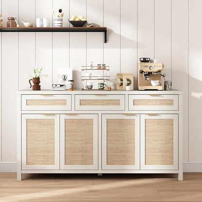 HOKYHOKY Rattan Sideboard Buffet Cabinet, Boho Storage Cabinet - Image 6
