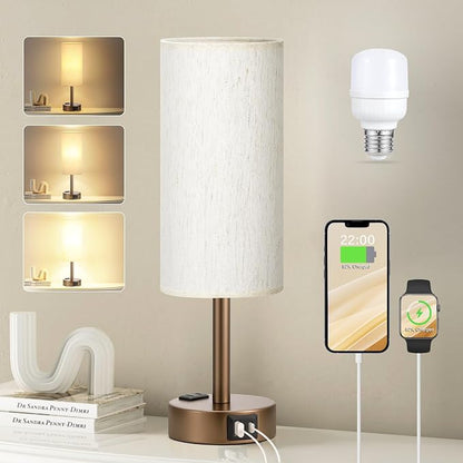 Fenmzee Brown Bedside Table Lamp by Fenmzeelighting
