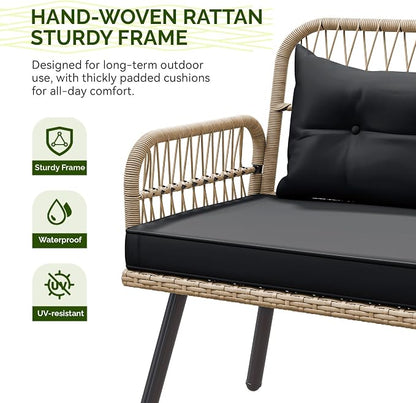 YITAHOME L-Shaped Patio Furniture Set, All-Weather Rattan Outdoor Conversation - Image 8