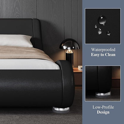Allewie Full Size Upholstered Platform Bed Frame - Image 5