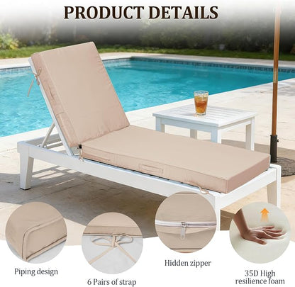 80x26x4in Lounge Cushions for Outdoor Furniture, Outdoor Lounge Chair Cushions - Image 5