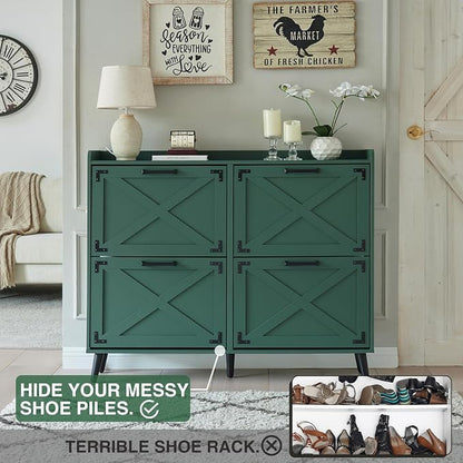 Barnyatoh Shoe Storage Cabinet, Farmhouse Shoe Organizer - Image 3