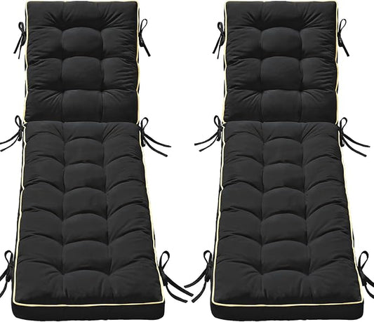 2 Pack 72x21 Inch Folding Chaise Lounge Cushion Quick Dry by AMCATON