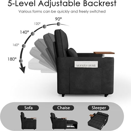 54'' Sleeper Sofa Bed, Convertible Pull Out Couch Futon - Image 5