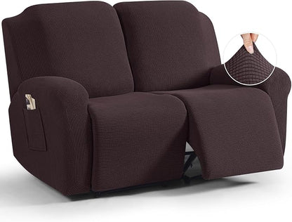 TAOCOCO Recliner Loveseat Slipcover, 6 Pieces Dual Recliner Sofa Covers by TAOCOCO