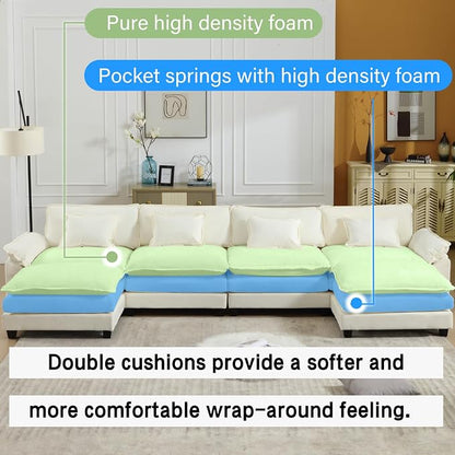 Oprisen 154" Modular Sectional Sofa, Comfy Cloud Couch Sectional Sofa - Image 3