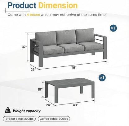 Solaste Aluminum Patio Furniture Set - Image 2