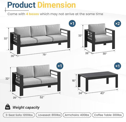 Solaste Aluminum Patio Furniture Set - Image 2